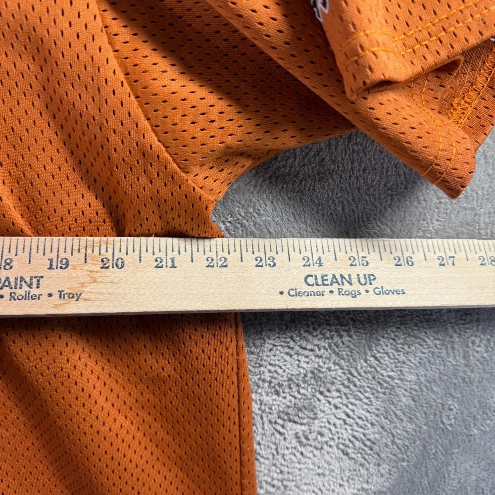Alleson Athletic Mens Large Orange Baseball Jersey Category 5 #3 Short Sleeve